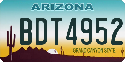 AZ license plate BDT4952