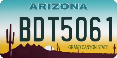 AZ license plate BDT5061