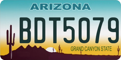 AZ license plate BDT5079
