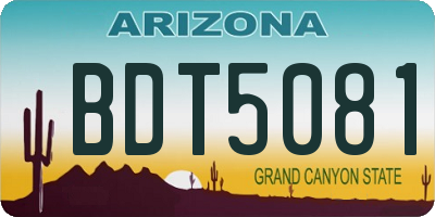 AZ license plate BDT5081