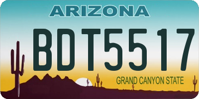 AZ license plate BDT5517