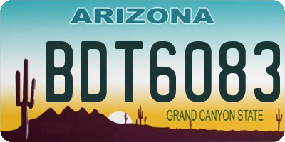 AZ license plate BDT6083