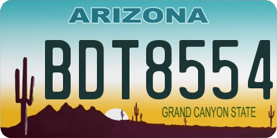 AZ license plate BDT8554