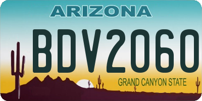 AZ license plate BDV2060