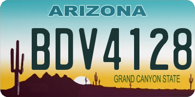 AZ license plate BDV4128