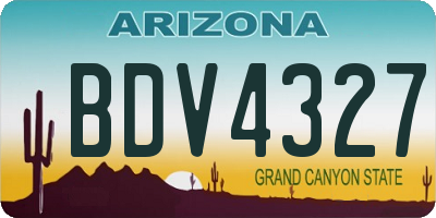 AZ license plate BDV4327