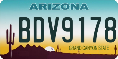 AZ license plate BDV9178