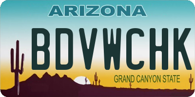 AZ license plate BDVWCHK