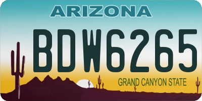 AZ license plate BDW6265