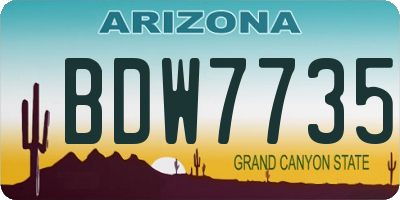 AZ license plate BDW7735