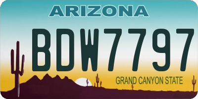 AZ license plate BDW7797