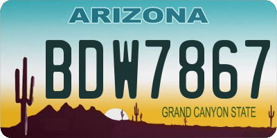 AZ license plate BDW7867