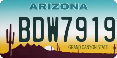 AZ license plate BDW7919