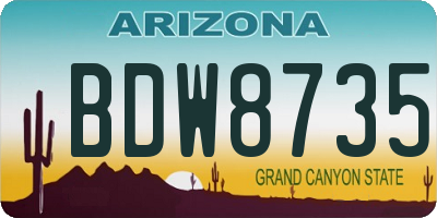 AZ license plate BDW8735