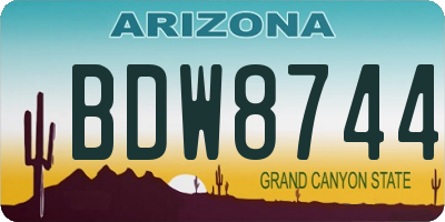 AZ license plate BDW8744