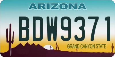 AZ license plate BDW9371