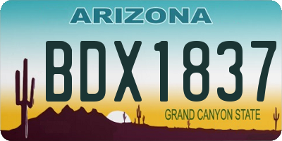 AZ license plate BDX1837