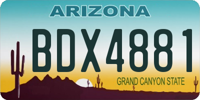 AZ license plate BDX4881