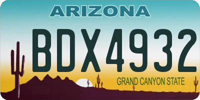 AZ license plate BDX4932