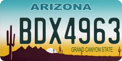 AZ license plate BDX4963