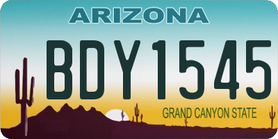 AZ license plate BDY1545