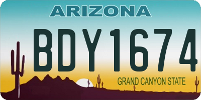 AZ license plate BDY1674