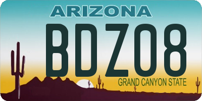 AZ license plate BDZ08