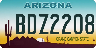 AZ license plate BDZ2208
