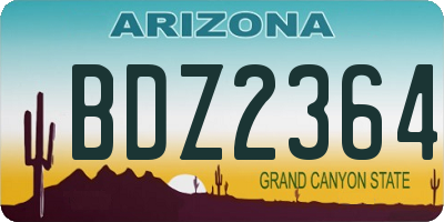 AZ license plate BDZ2364