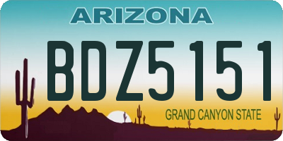 AZ license plate BDZ5151