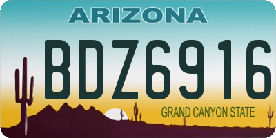 AZ license plate BDZ6916