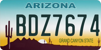 AZ license plate BDZ7674