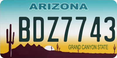AZ license plate BDZ7743