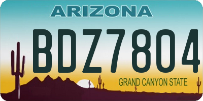 AZ license plate BDZ7804