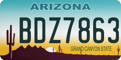 AZ license plate BDZ7863