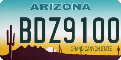 AZ license plate BDZ9100