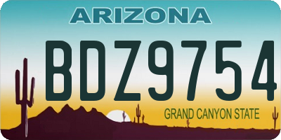 AZ license plate BDZ9754