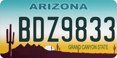 AZ license plate BDZ9833