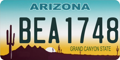 AZ license plate BEA1748