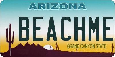 AZ license plate BEACHME