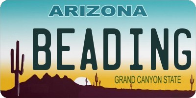 AZ license plate BEADING