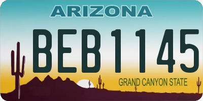AZ license plate BEB1145