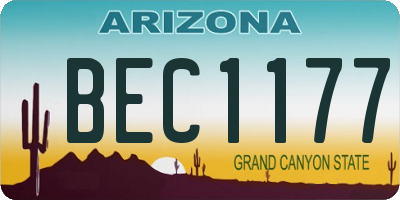 AZ license plate BEC1177