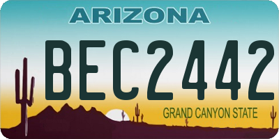 AZ license plate BEC2442