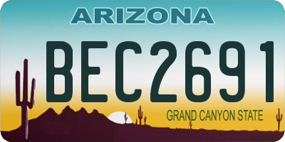 AZ license plate BEC2691