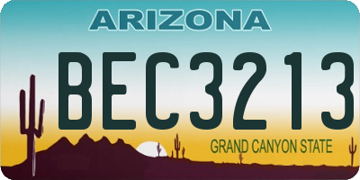 AZ license plate BEC3213