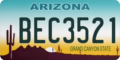 AZ license plate BEC3521