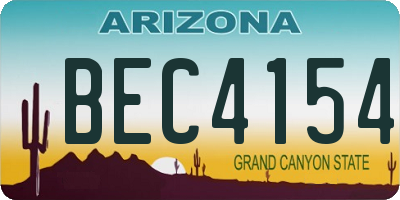 AZ license plate BEC4154