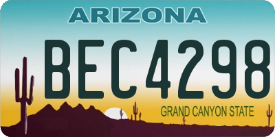 AZ license plate BEC4298