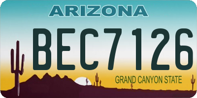 AZ license plate BEC7126